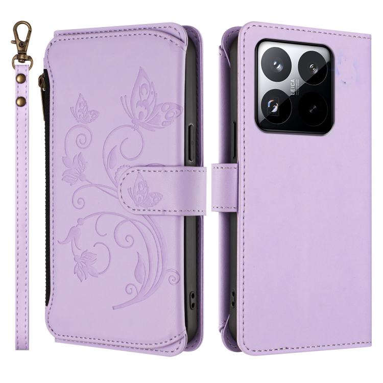 For Xiaomi 15T 5G Butterfly Love Flower Multi-card Zipper Wallet Leather Phone Case