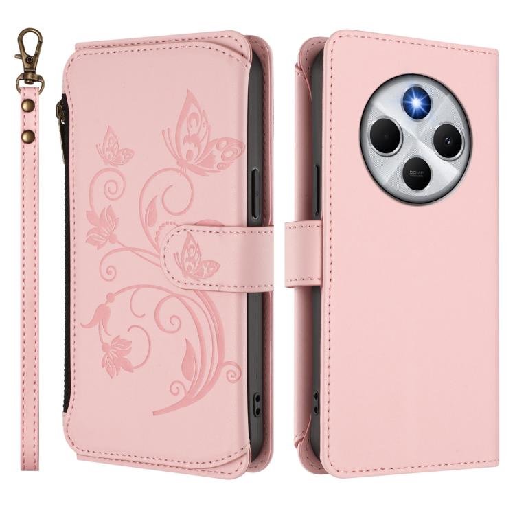 For Xiaomi Poco M7 5G / Poco C75 4G Butterfly Love Flower Multi-card Zipper Wallet Leather Phone Case