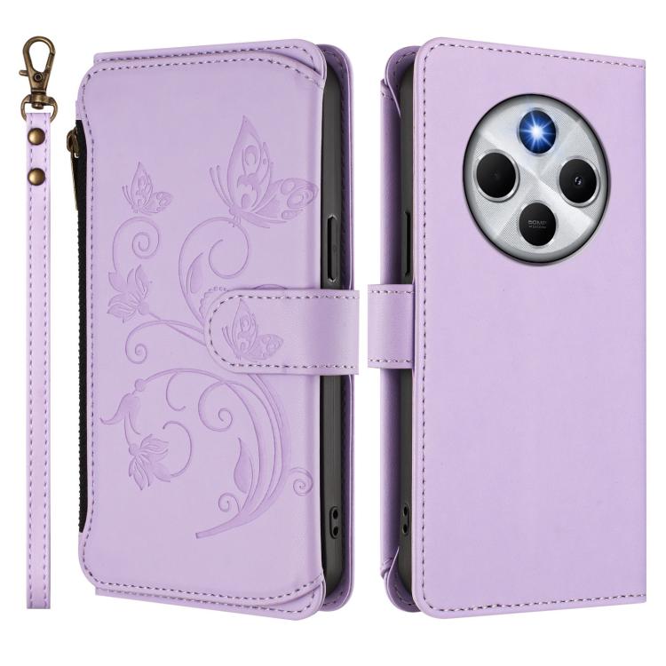 For Xiaomi Poco M7 5G / Poco C75 4G Butterfly Love Flower Multi-card Zipper Wallet Leather Phone Case