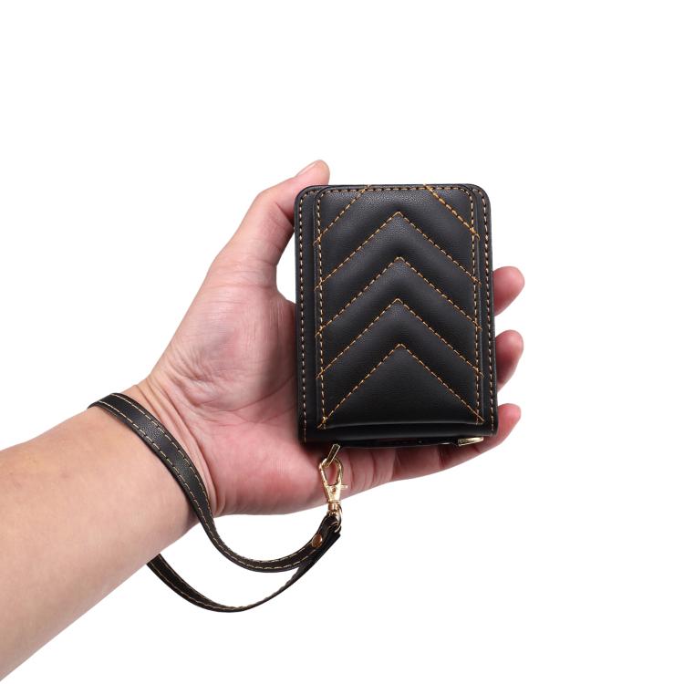 For Motorola Razr 40 Rhombic Folding Leather Phone Case with Long Lanyard