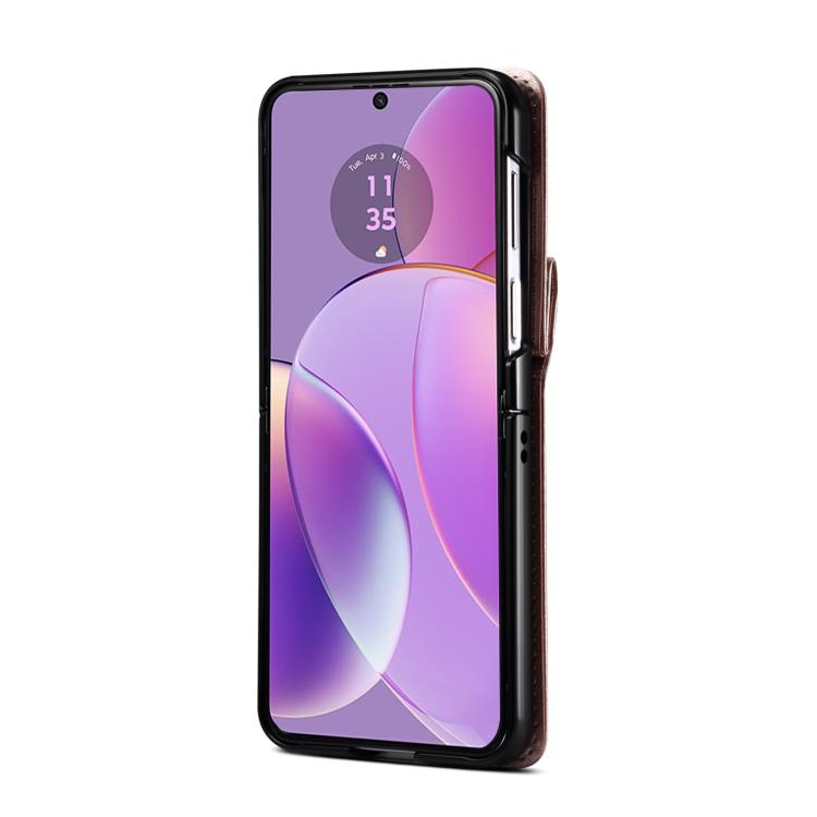 For Motorola Razr 40 Rhombic Folding Leather Phone Case with Long Lanyard