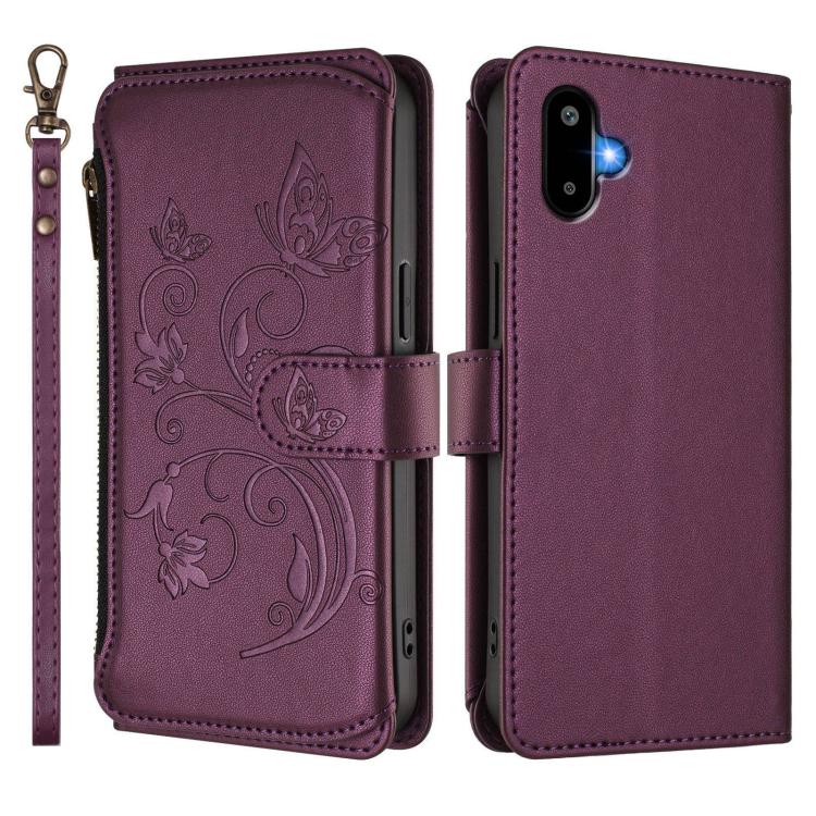 For Samsung Galaxy M06 5G / F06 5G Butterfly Love Flower Multi-card Zipper Wallet Leather Phone Case