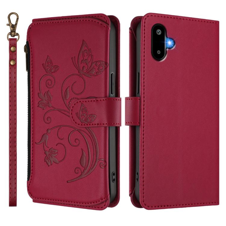 For Samsung Galaxy M06 5G / F06 5G Butterfly Love Flower Multi-card Zipper Wallet Leather Phone Case