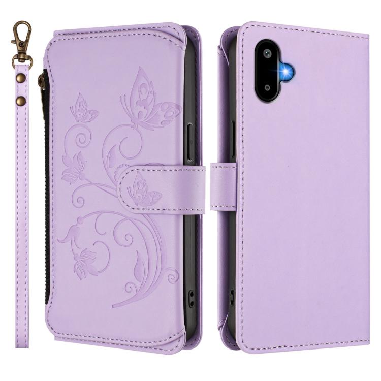 For Samsung Galaxy M06 5G / F06 5G Butterfly Love Flower Multi-card Zipper Wallet Leather Phone Case