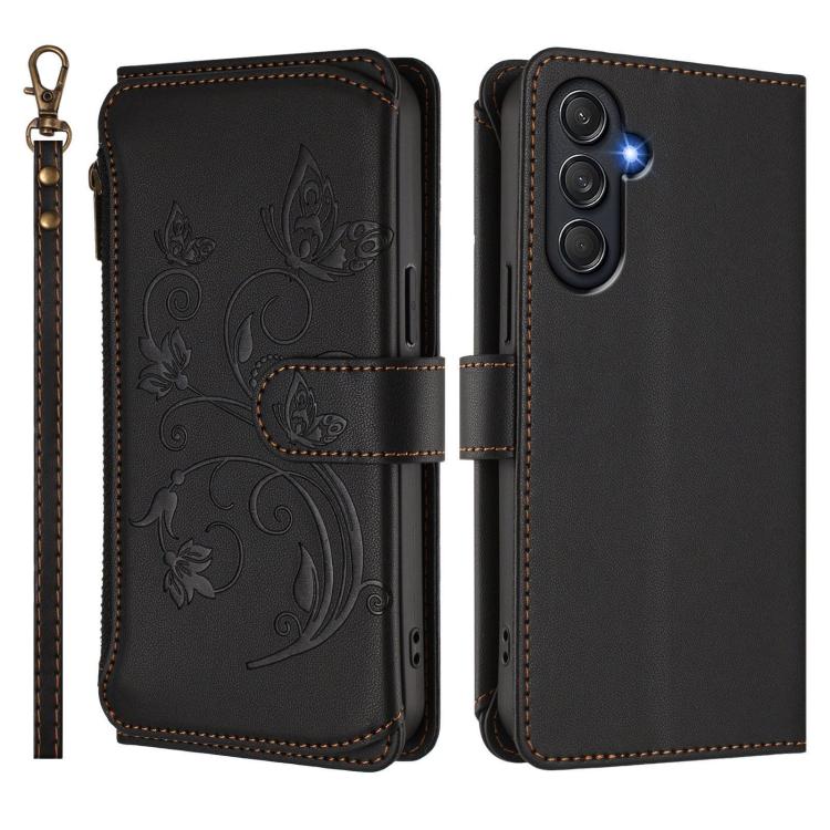 For Samsung Galaxy M54 5G / F54 5G Butterfly Love Flower Multi-card Zipper Wallet Leather Phone Case