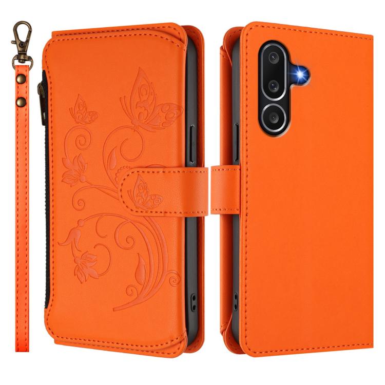 For Samsung Galaxy M56 5G Butterfly Love Flower Multi-card Zipper Wallet Leather Phone Case