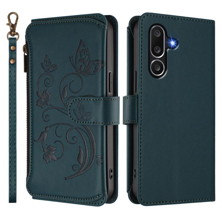 For Samsung Galaxy M56 5G Butterfly Love Flower Multi-card Zipper Wallet Leather Phone Case