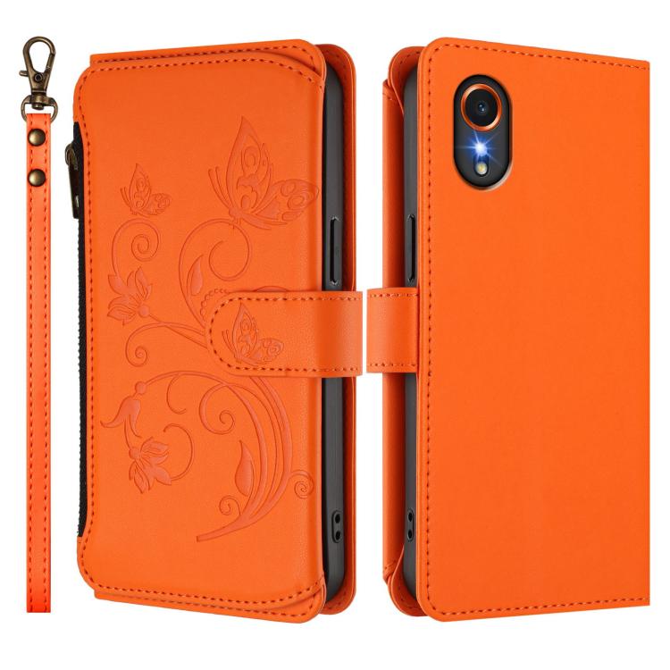 For Samsung Galaxy XCover7 5G Butterfly Love Flower Multi-card Zipper Wallet Leather Phone Case