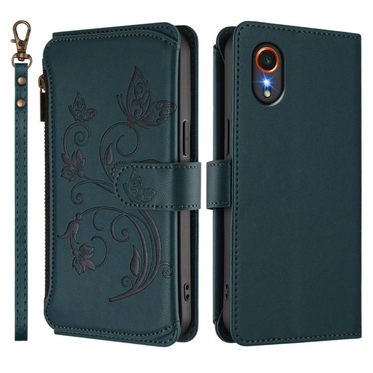 For Samsung Galaxy XCover7 5G Butterfly Love Flower Multi-card Zipper Wallet Leather Phone Case