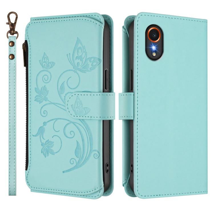 For Samsung Galaxy XCover7 5G Butterfly Love Flower Multi-card Zipper Wallet Leather Phone Case