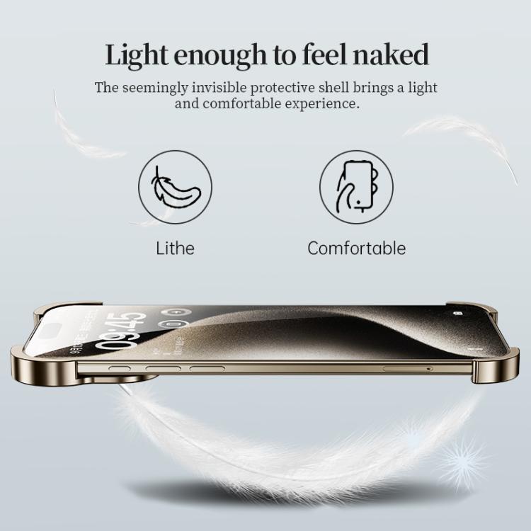 For iPhone 17 Pro Max Frameless Metal Corner Pad Phone Case with Lens Film