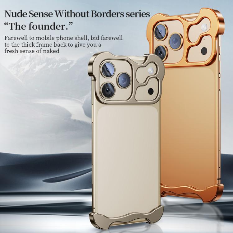 For iPhone 17 Pro Frameless Metal Corner Pad Phone Case with Lens Film