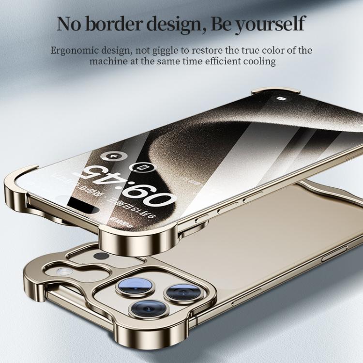 For iPhone 17 Pro Frameless Metal Corner Pad Phone Case with Lens Film