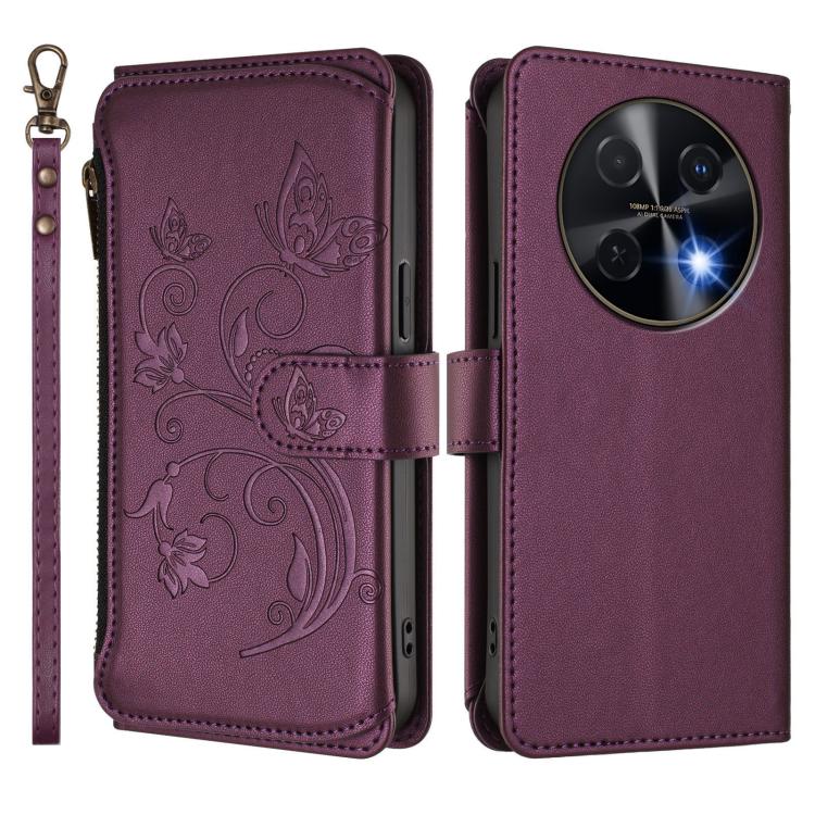 For Huawei nova 12i 4G / 13i  4G Butterfly Love Flower Multi-card Zipper Wallet Leather Phone Case