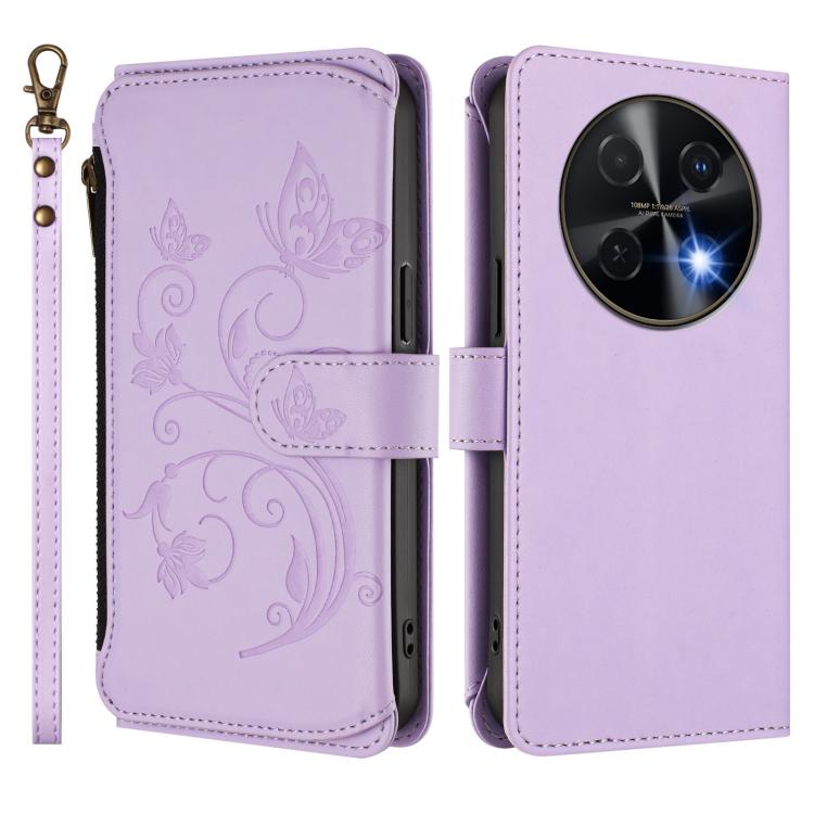 For Huawei nova 12i 4G / 13i  4G Butterfly Love Flower Multi-card Zipper Wallet Leather Phone Case
