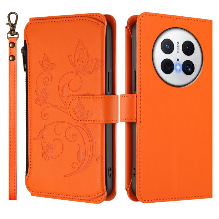 For Huawei Mate 70 Butterfly Love Flower Multi-card Zipper Wallet Leather Phone Case