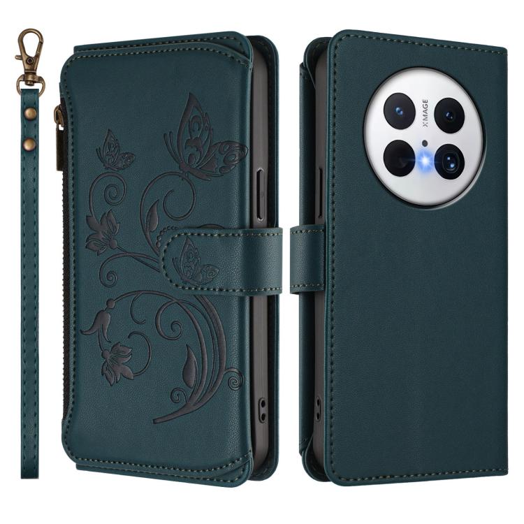For Huawei Mate 70 Butterfly Love Flower Multi-card Zipper Wallet Leather Phone Case