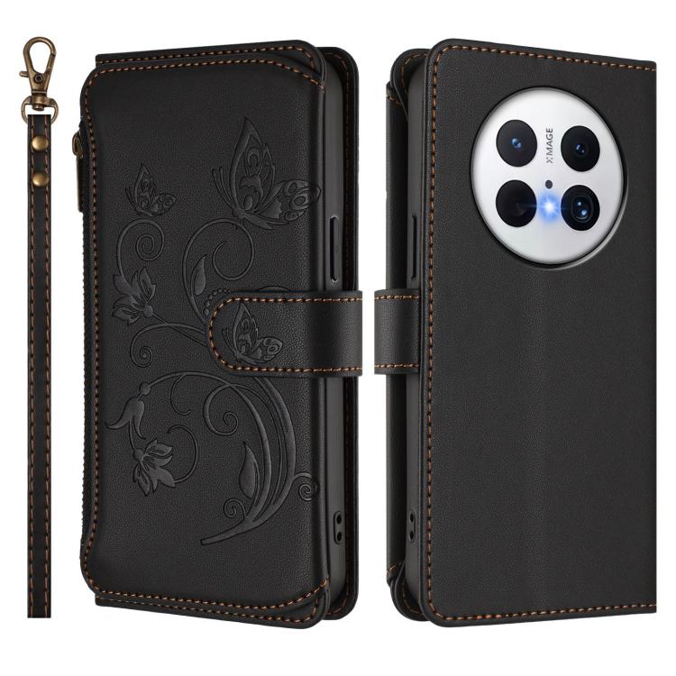 For Huawei Mate 70 Butterfly Love Flower Multi-card Zipper Wallet Leather Phone Case