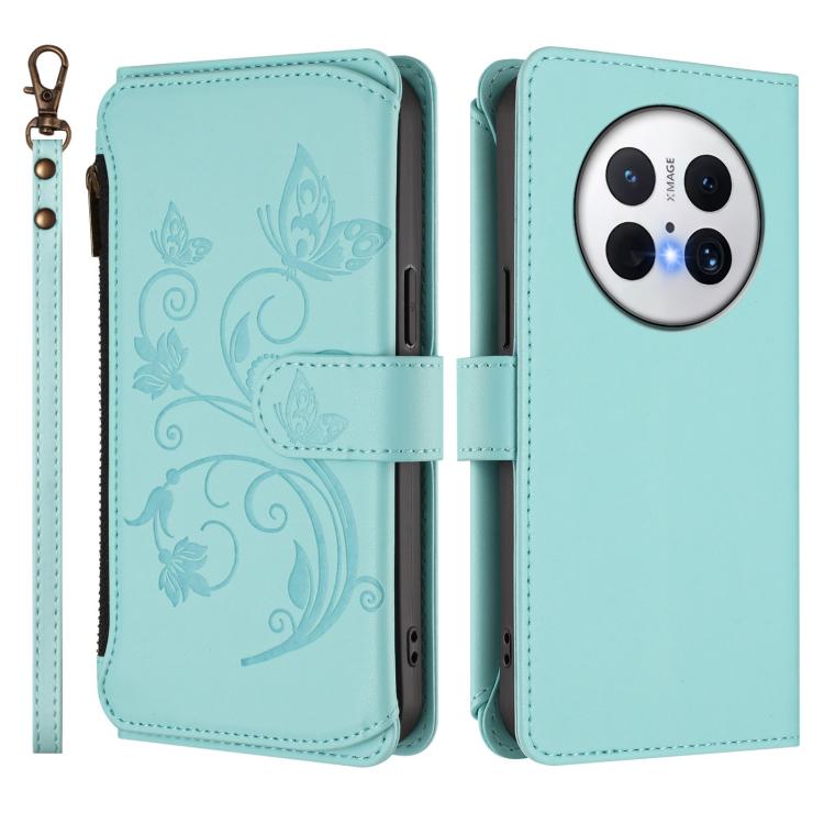 For Huawei Mate 70 Butterfly Love Flower Multi-card Zipper Wallet Leather Phone Case