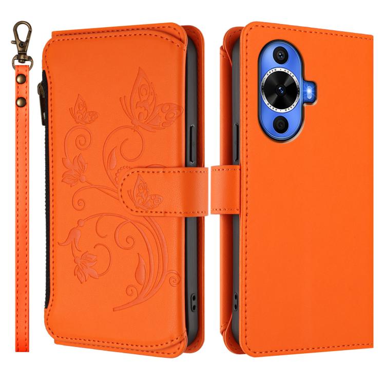 For Huawei nova 12S 4G / 11 4G / 5G Butterfly Love Flower Multi-card Zipper Wallet Leather Phone Case