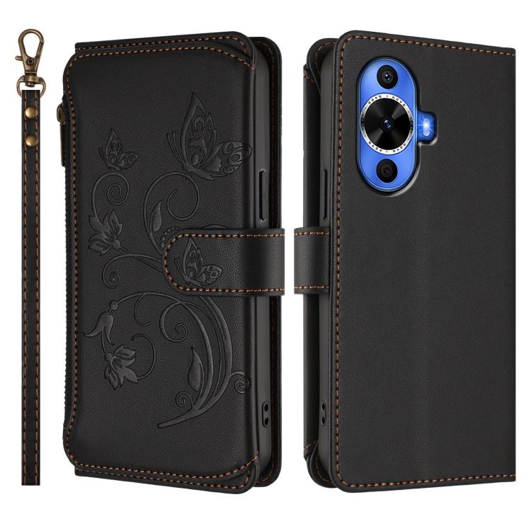 For Huawei nova 12S 4G / 11 4G / 5G Butterfly Love Flower Multi-card Zipper Wallet Leather Phone Case