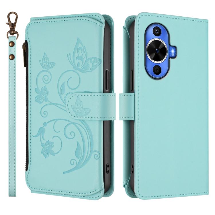 For Huawei nova 12S 4G / 11 4G / 5G Butterfly Love Flower Multi-card Zipper Wallet Leather Phone Case