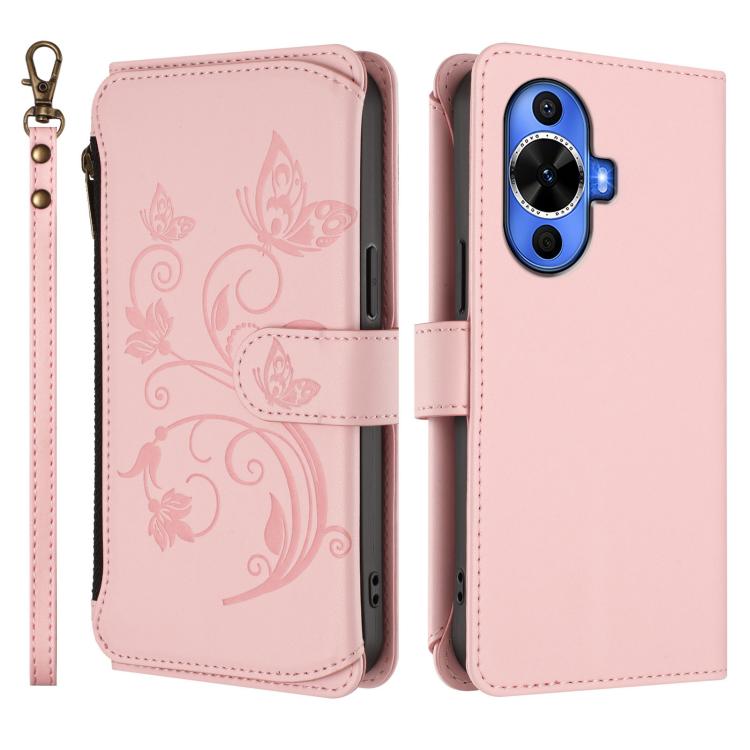 For Huawei nova 12S 4G / 11 4G / 5G Butterfly Love Flower Multi-card Zipper Wallet Leather Phone Case