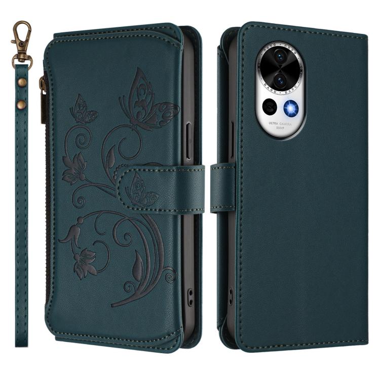 For Huawei nova 13 / 12 Butterfly Love Flower Multi-card Zipper Wallet Leather Phone Case