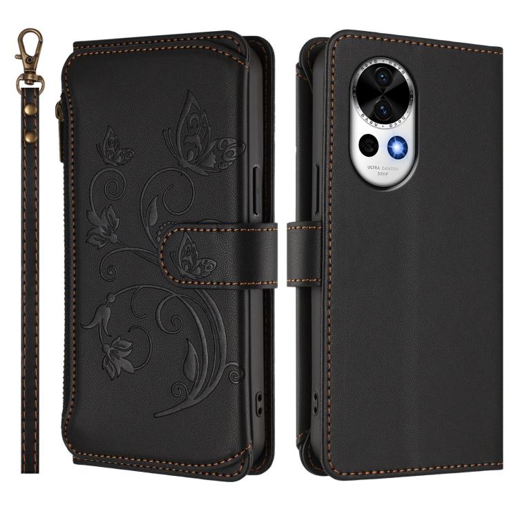 For Huawei nova 13 / 12 Butterfly Love Flower Multi-card Zipper Wallet Leather Phone Case