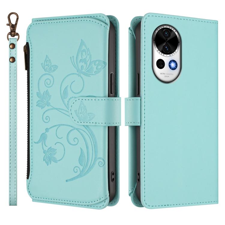 For Huawei nova 13 / 12 Butterfly Love Flower Multi-card Zipper Wallet Leather Phone Case