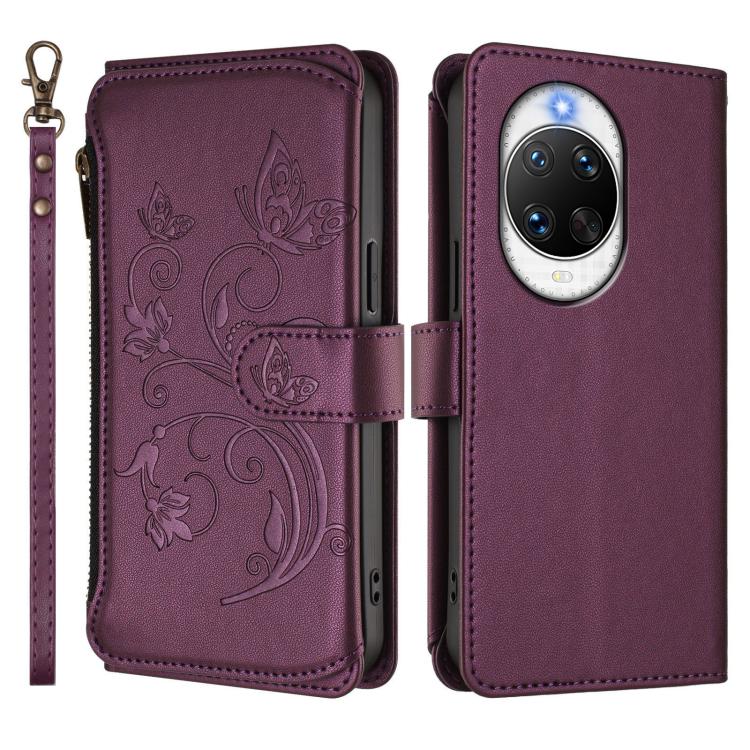 For Huawei nova 14 Ultra Butterfly Love Flower Multi-card Zipper Wallet Leather Phone Case
