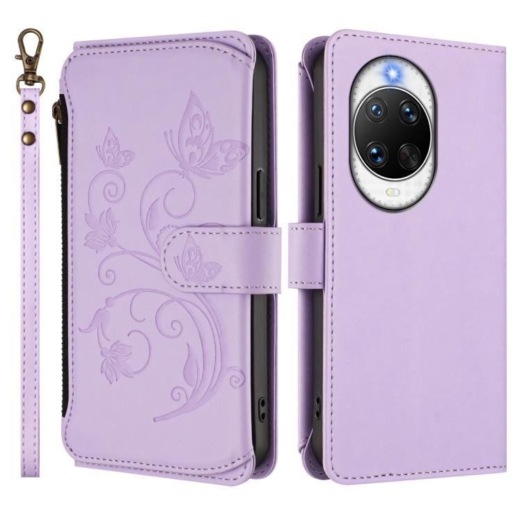 For Huawei nova 14 Ultra Butterfly Love Flower Multi-card Zipper Wallet Leather Phone Case