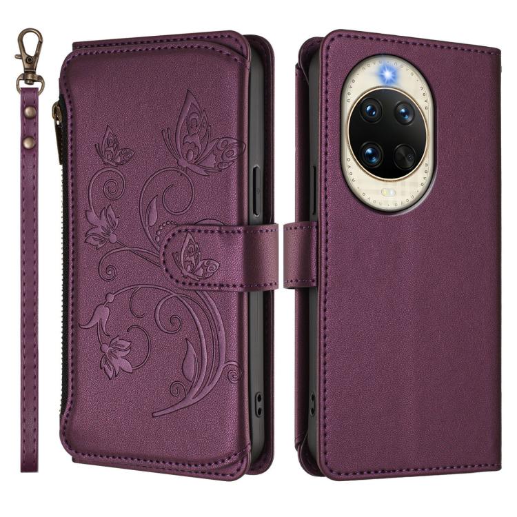For Huawei nova 14 5G Butterfly Love Flower Multi-card Zipper Wallet Leather Phone Case