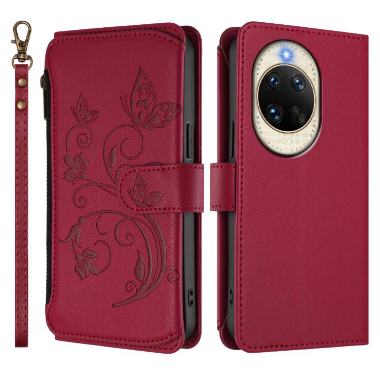 For Huawei nova 14 5G Butterfly Love Flower Multi-card Zipper Wallet Leather Phone Case