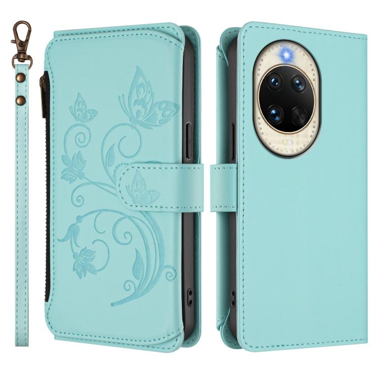 For Huawei nova 14 5G Butterfly Love Flower Multi-card Zipper Wallet Leather Phone Case