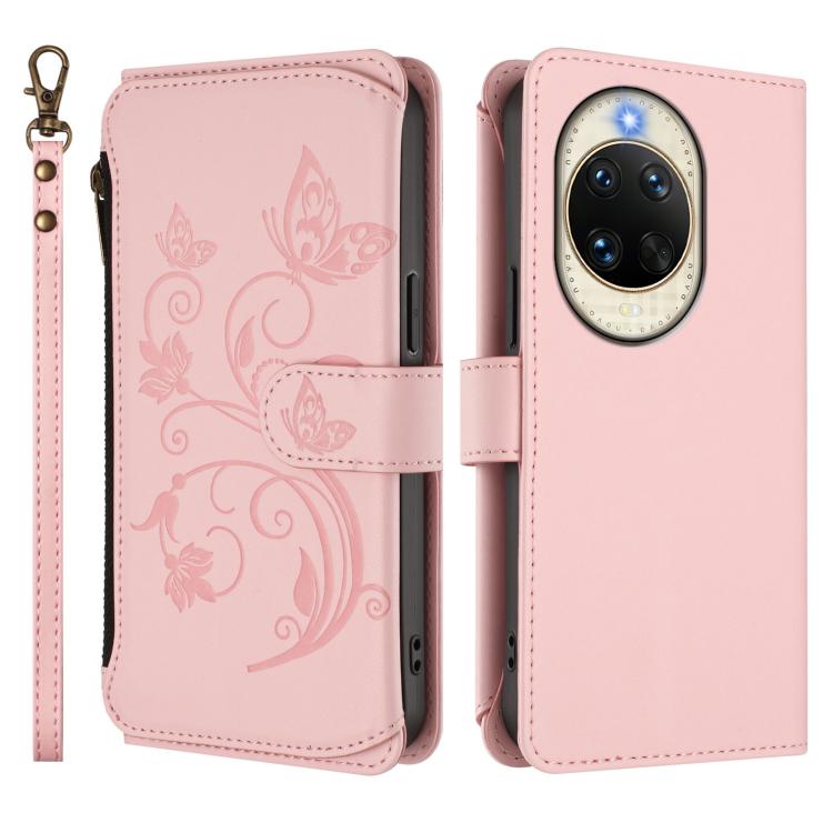 For Huawei nova 14 5G Butterfly Love Flower Multi-card Zipper Wallet Leather Phone Case