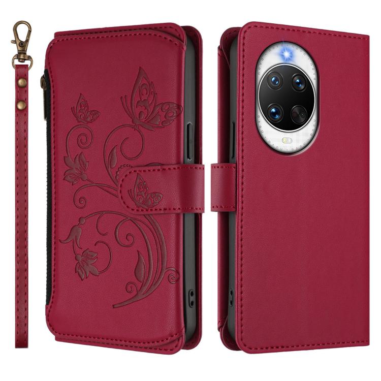 For Huawei nova 14 Pro 5G Butterfly Love Flower Multi-card Zipper Wallet Leather Phone Case