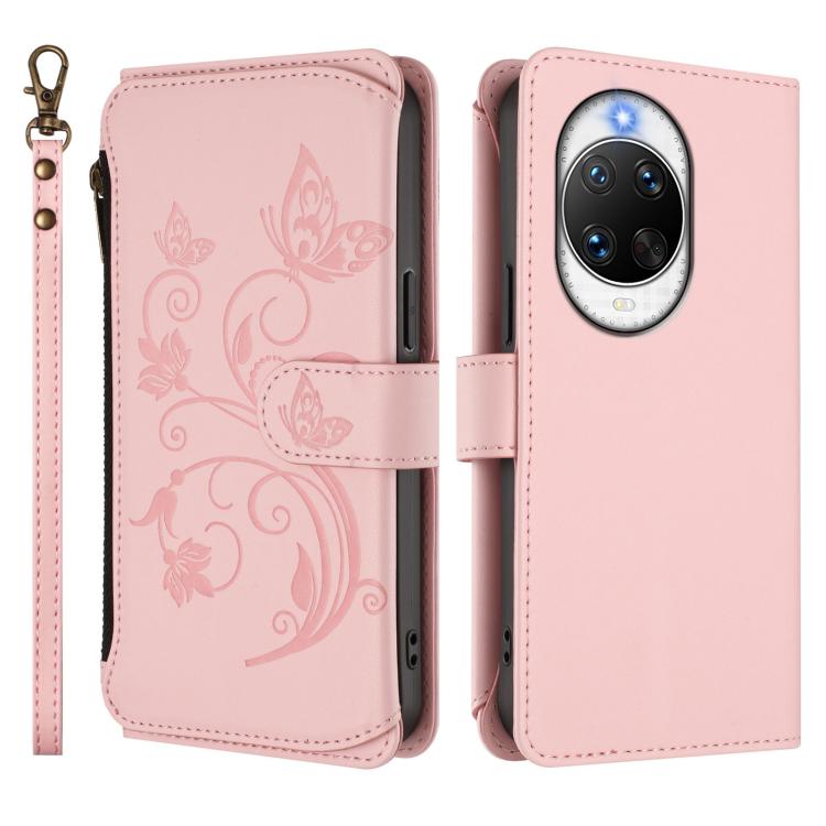 For Huawei nova 14 Pro 5G Butterfly Love Flower Multi-card Zipper Wallet Leather Phone Case