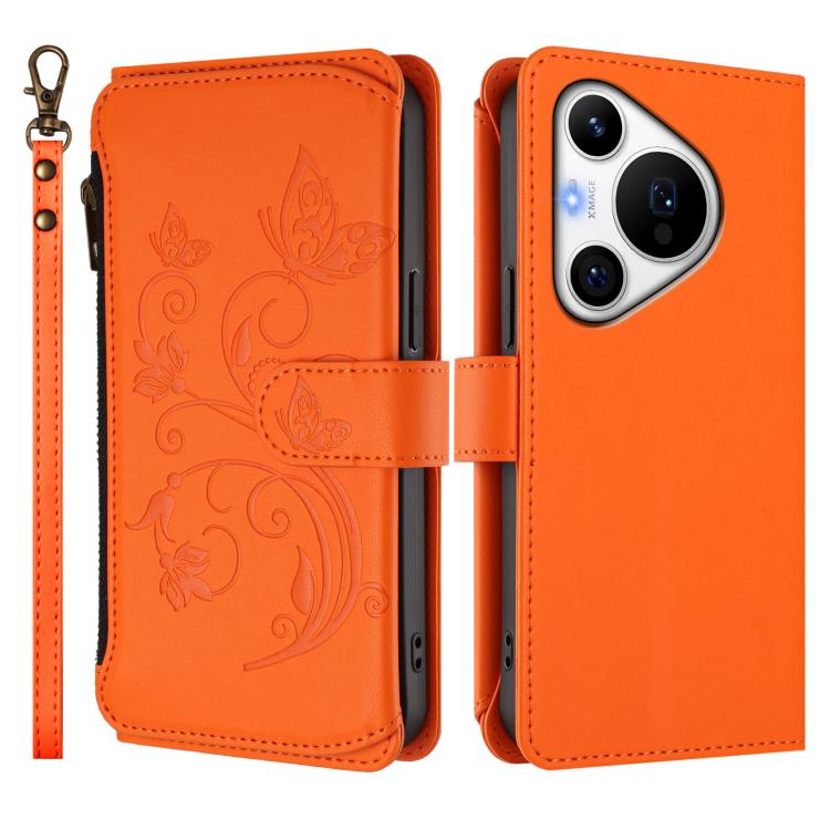For Huawei Pura 70 Pro / 70 Pro+ Butterfly Love Flower Multi-card Zipper Wallet Leather Phone Case