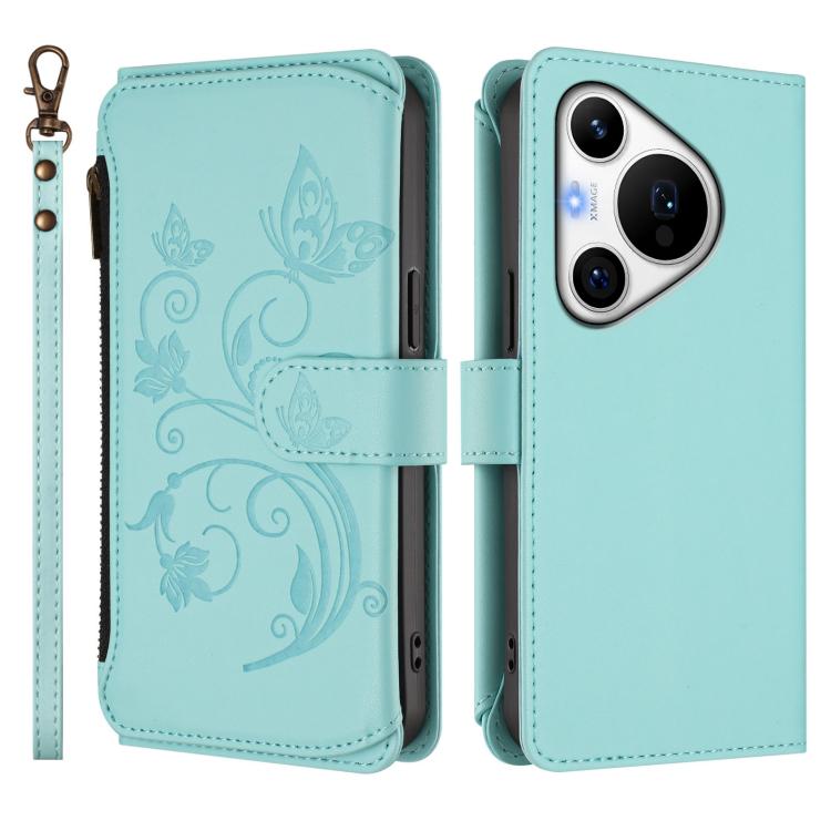 For Huawei Pura 70 Pro / 70 Pro+ Butterfly Love Flower Multi-card Zipper Wallet Leather Phone Case