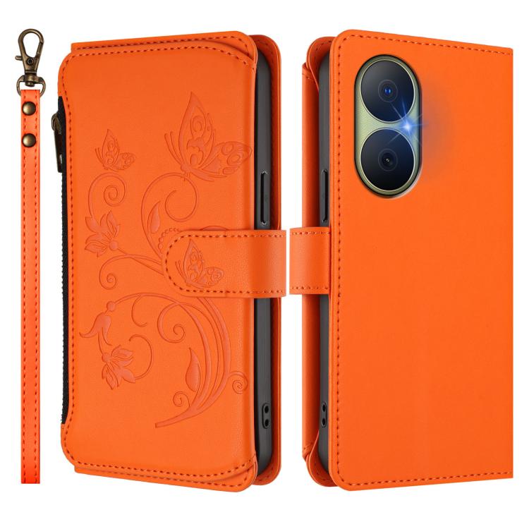For Huawei Enjoy 80 5G Butterfly Love Flower Multi-card Zipper Wallet Leather Phone Case