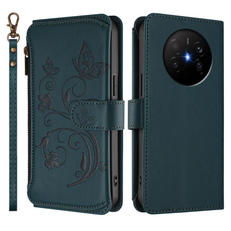 For Huawei Mate 70 Air 5G Butterfly Love Flower Multi-card Zipper Wallet Leather Phone Case