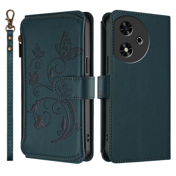For Honor Play 50 Butterfly Love Flower Multi-card Zipper Wallet Leather Phone Case