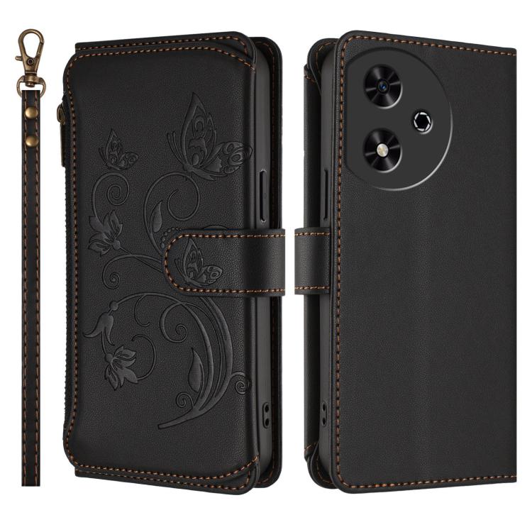 For Honor Play 50 Butterfly Love Flower Multi-card Zipper Wallet Leather Phone Case