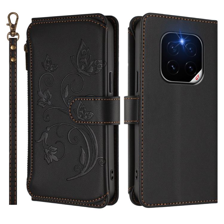 For Honor GT Pro 5G Butterfly Love Flower Multi-card Zipper Wallet Leather Phone Case