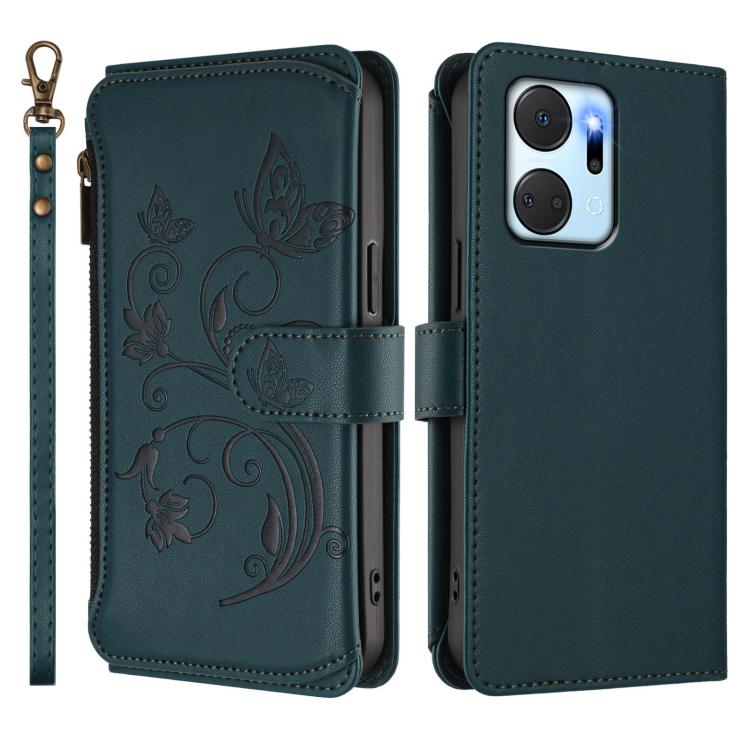 For Honor X7a 4G / Play7T 5G Butterfly Love Flower Multi-card Zipper Wallet Leather Phone Case