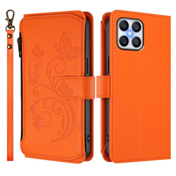 For Honor X8 4G / X30i 5G Butterfly Love Flower Multi-card Zipper Wallet Leather Phone Case