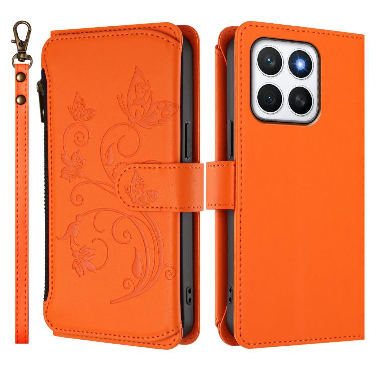 For Honor X8c 4G Butterfly Love Flower Multi-card Zipper Wallet Leather Phone Case