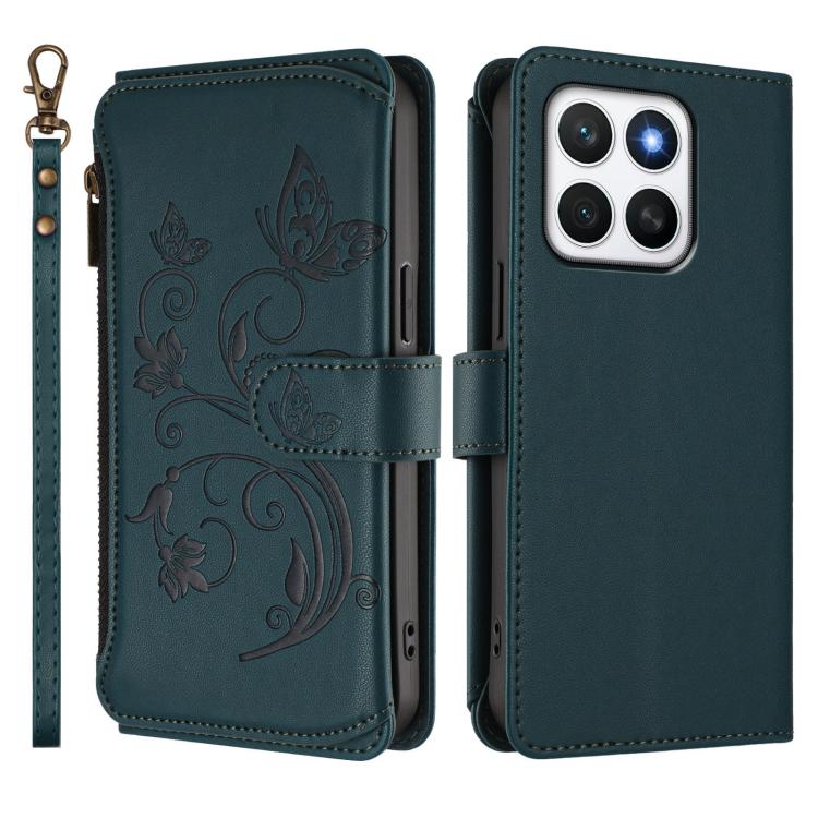 For Honor X8c 4G Butterfly Love Flower Multi-card Zipper Wallet Leather Phone Case