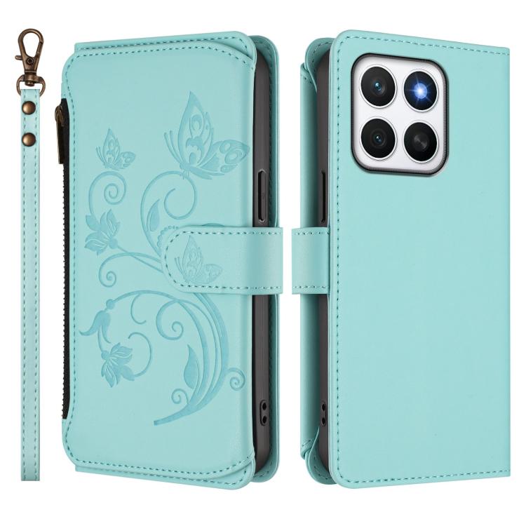 For Honor X8c 4G Butterfly Love Flower Multi-card Zipper Wallet Leather Phone Case